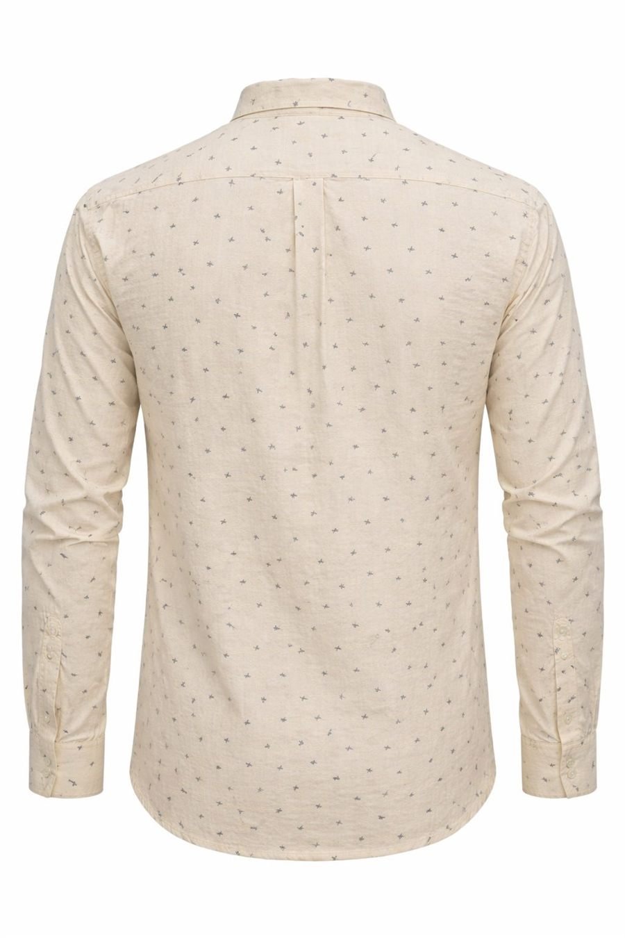 Degross Men Cream Printed Casual Shirt Slim Fit Full Sleeve