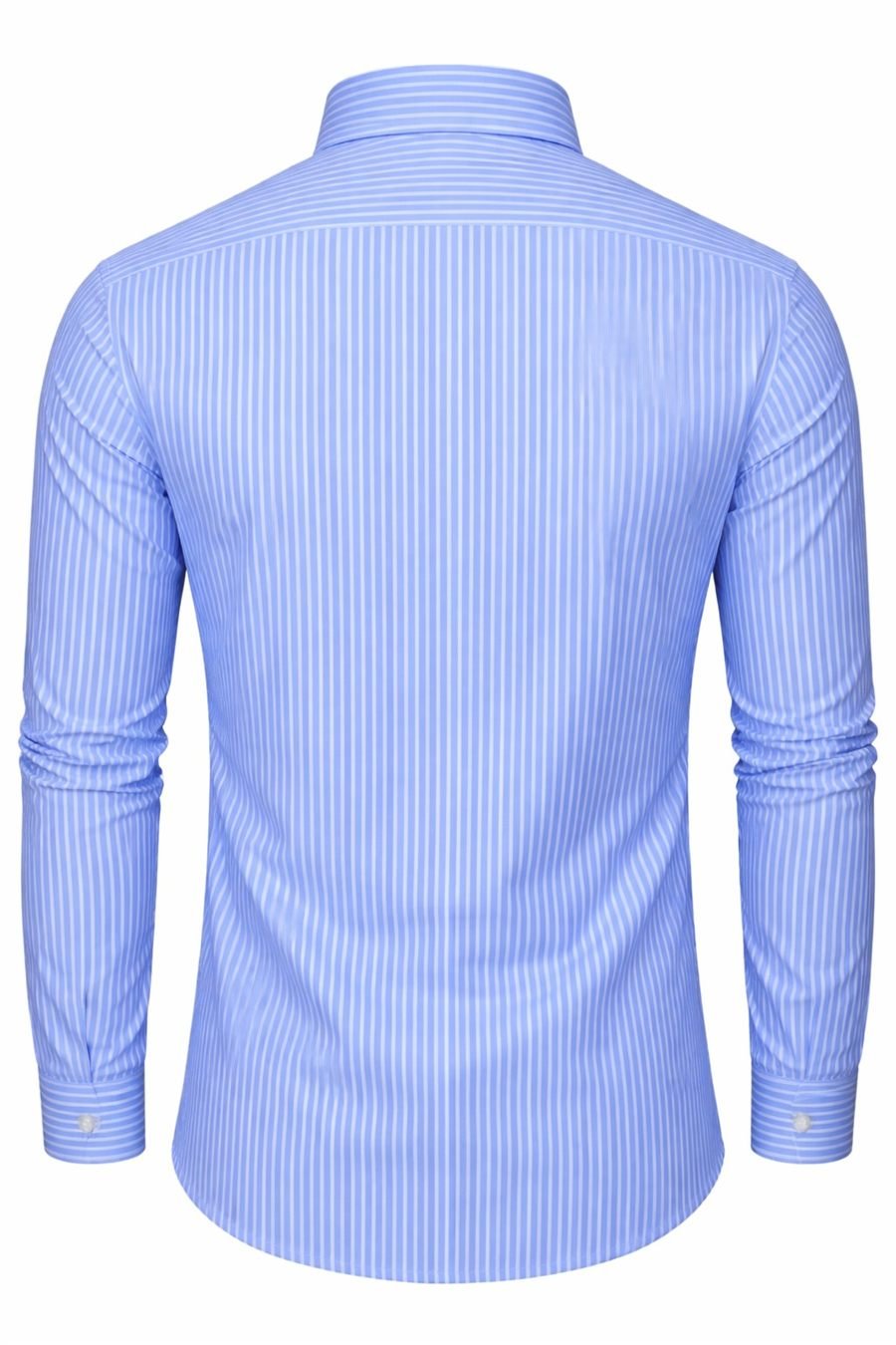 Degross Men Light Blue Striped Regular Fit Full Sleeve Shirt — view 2 of 5