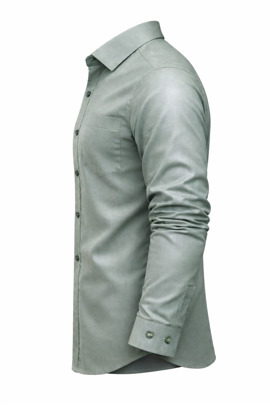 Degross Men Solid Olive Green Regular Fit Full Sleeve Shirt — view 3 of 5
