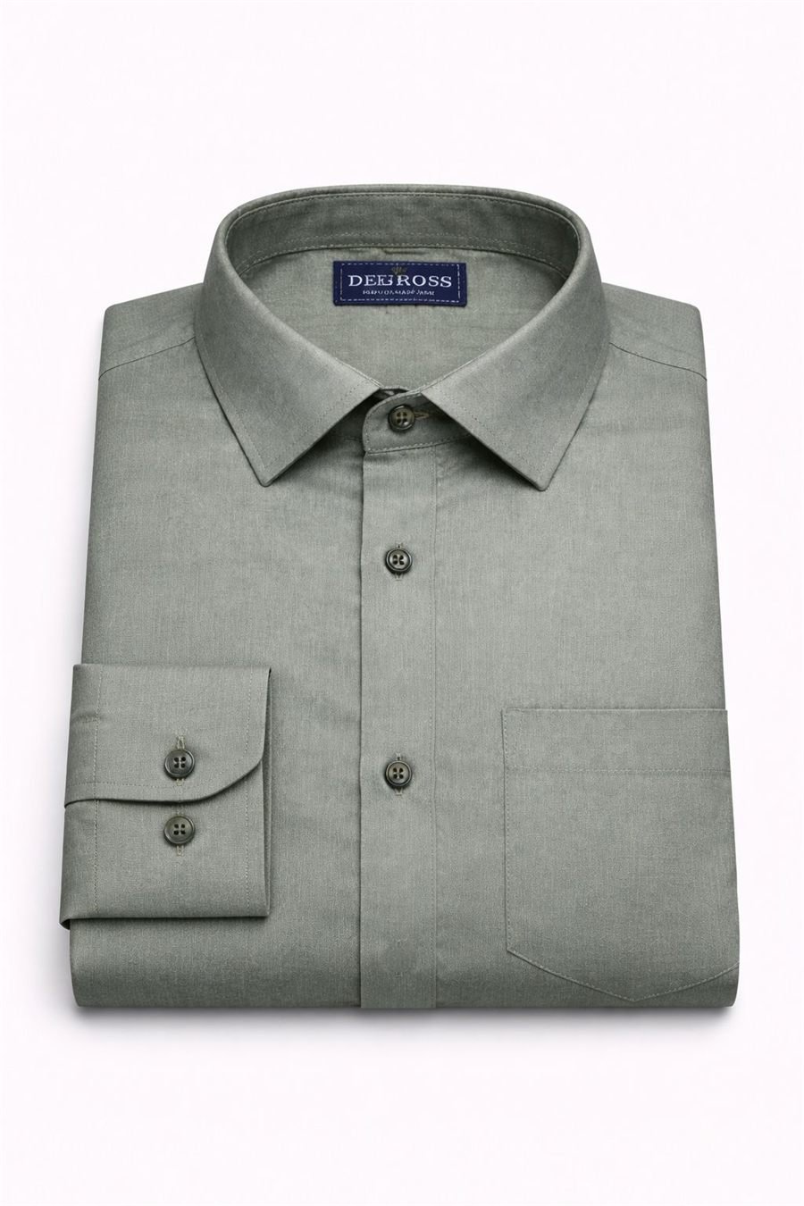 Degross Men Solid Olive Green Regular Fit Full Sleeve Shirt — view 5 of 5