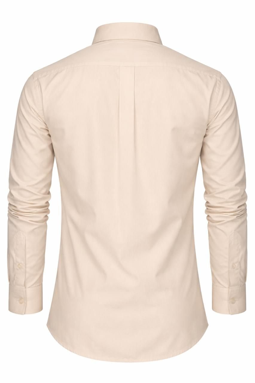 Degross Men Solid Beige Regular Fit Full Sleeve Shirt — view 2 of 4
