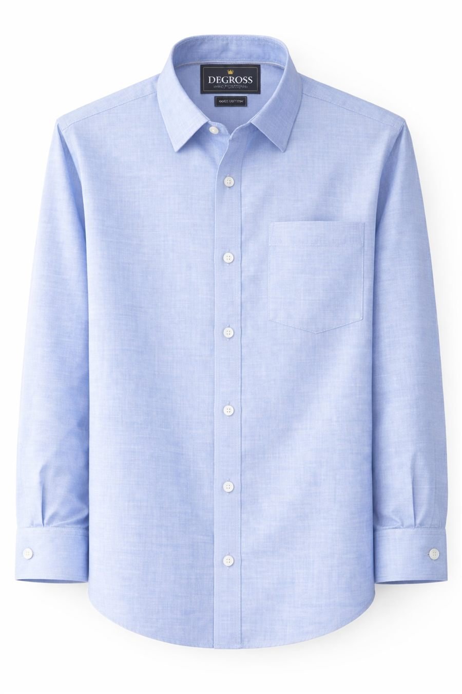 Degross Men Solid Light Blue Regular Fit Full Sleeve Shirt