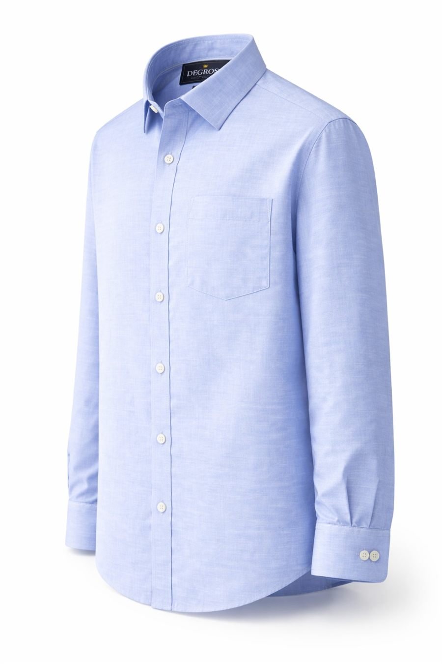 Degross Men Solid Light Blue Regular Fit Full Sleeve Shirt — view 3 of 5