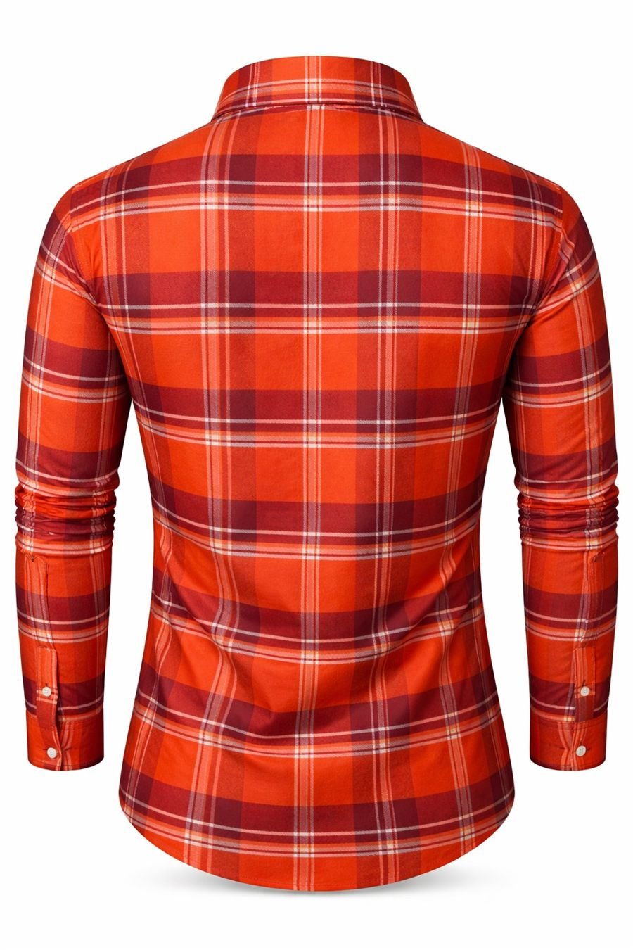 Degross Men Orange Red Checked Regular Fit Full Sleeve Shirt — view 2 of 5