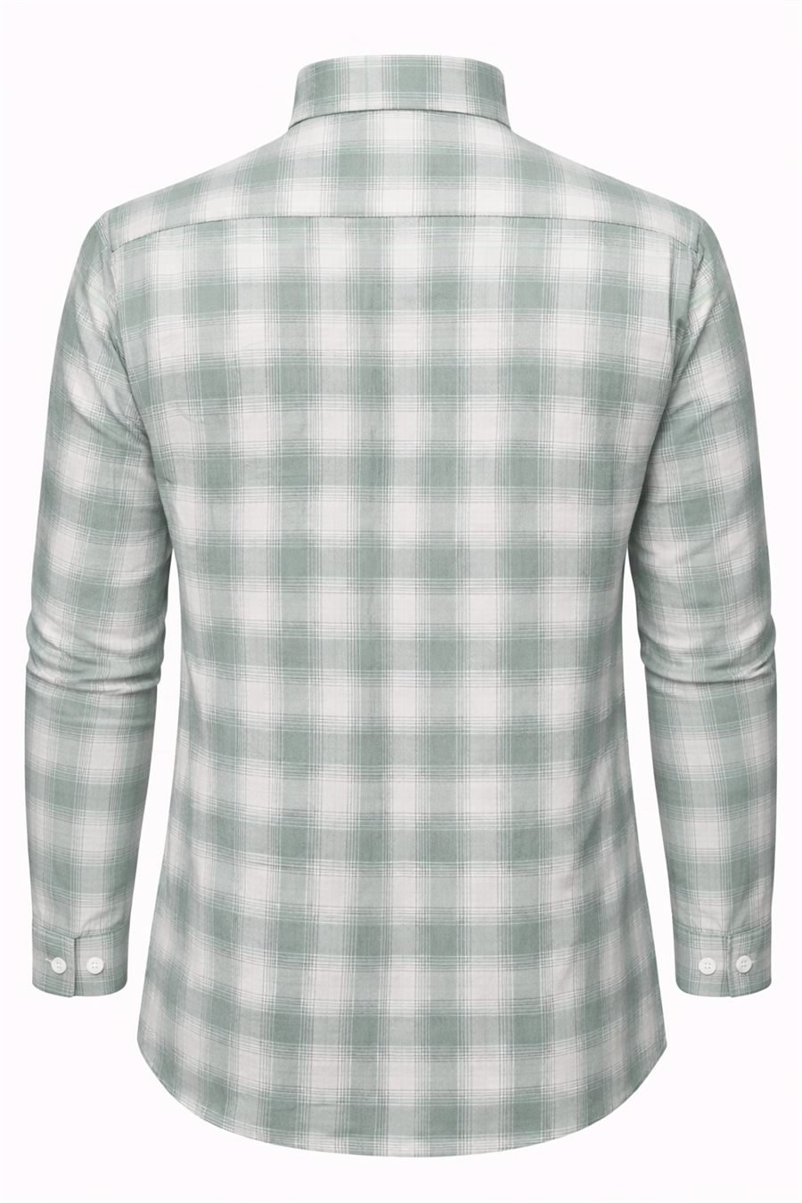 Men Mint Green Plaid Check Cotton Shirt — view 2 of 5