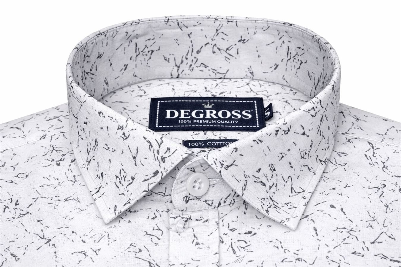 Men White Marble Print Slim Fit Shirt — view 4 of 5