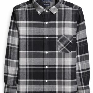 Degross Men Black Grey Checked Regular Fit Full Sleeve Shirt