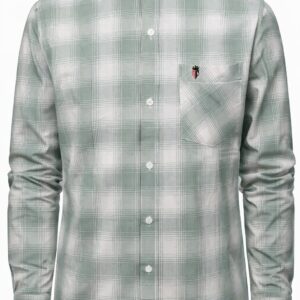 Men Mint Green Plaid Check Cotton Shirt